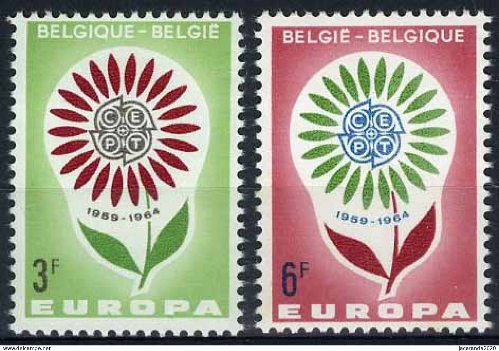 België 1298/99 - Europa 1964 - Bloem Met 22 Kroonbladeren - Sigle De La CEPT - Ongebruikt