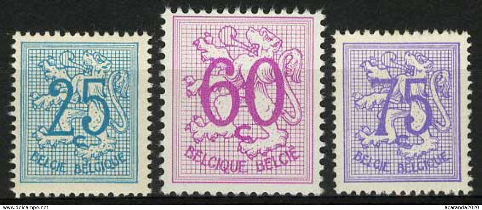 België 1368/70P3 - Cijfer Op Heraldieke Leeuw - Chiffre Sur Lion Héraldique - MNH - Unused Stamps