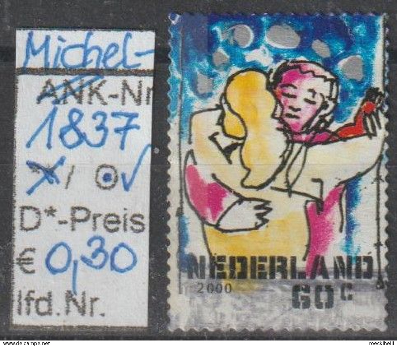 2000 - NIEDERLANDE - FM/DM "Dez.marken-Tanzpaar" 60 C Mehrf. - S. Scan  (1837o Nl) - Usados