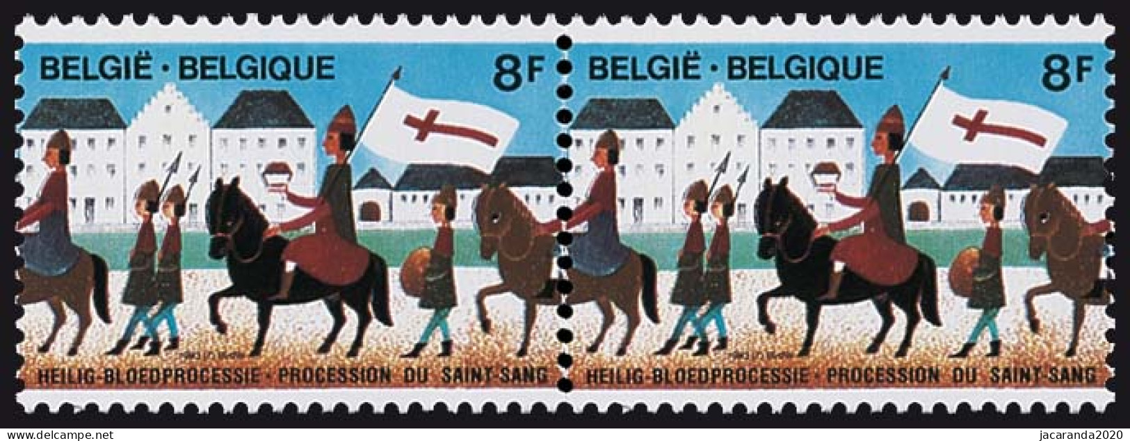 België 2090A - Heilig-Bloedprocessie - Brugge - Beelddoorloper - Paire Horizontale - Neufs