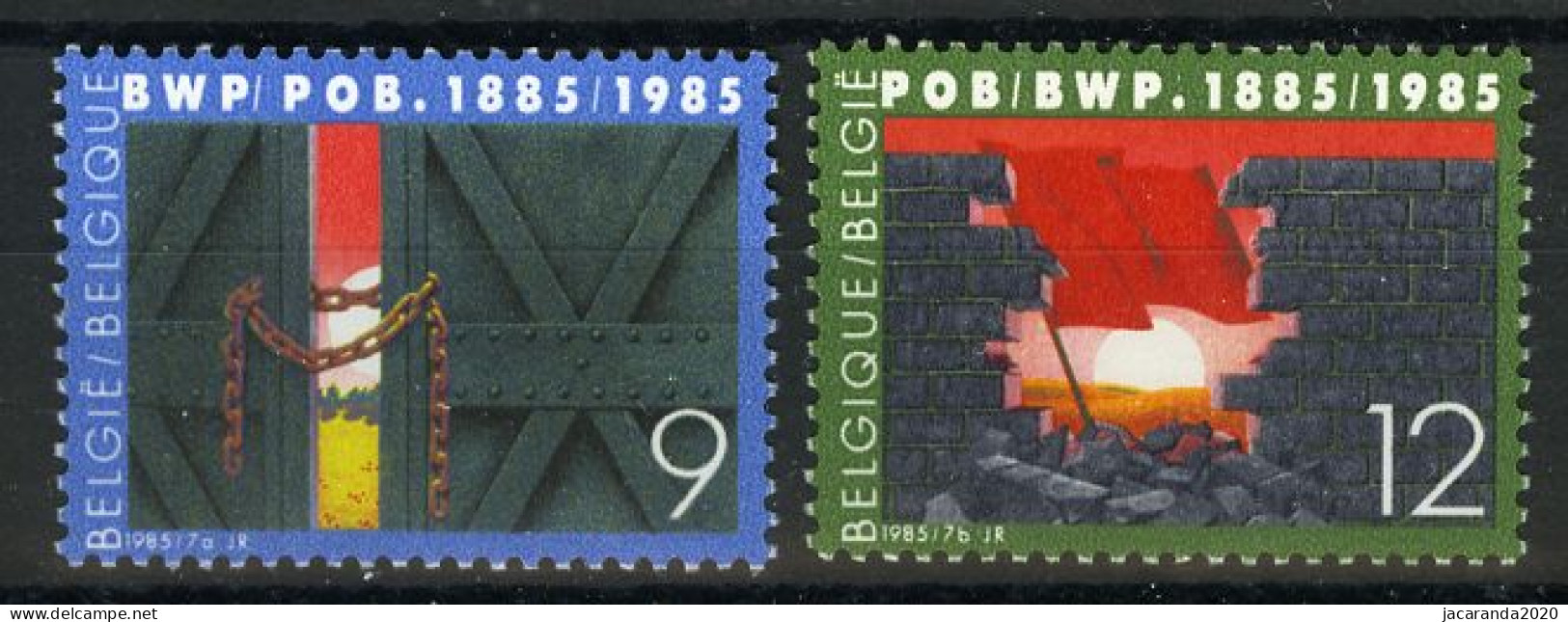 België 2167/68 - 100 Jaar Belgische Werkliedenpartij - B.W.P. - Parti Ouvrier Belge - P.O.B. - Unused Stamps
