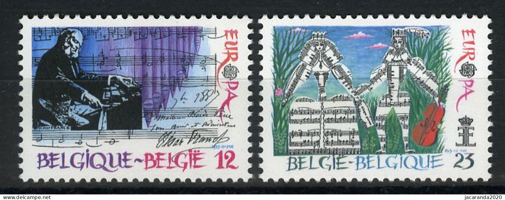 België 2175/76 - Europa 1985 - Europees Jaar Van De Muziek - César Franck - Concours Musical Reine Elisabeth - Ongebruikt
