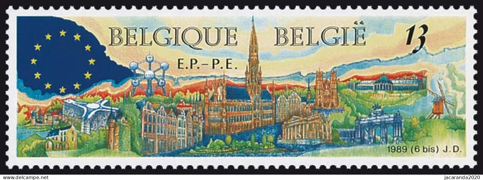België 2326 - Europese Parlementsverkiezingen - Panorama Van Brussel - Ongebruikt