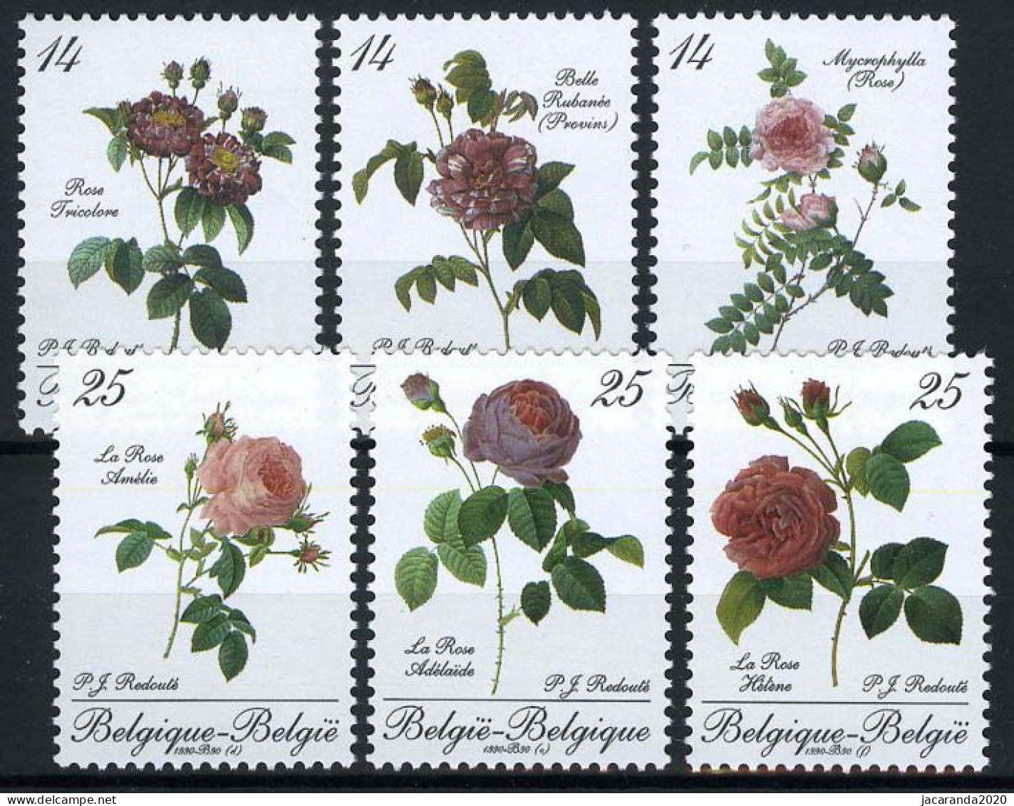 België 2370/75 - Belgica 90 - Bloemen - Rozen - P. J. Redouté - Fleurs - Roses - Neufs