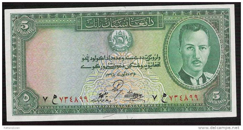 AFGHANISTAN P22  5  AFGHANIS  SH1318 1939  Signature 1  UNC. - Afghanistán