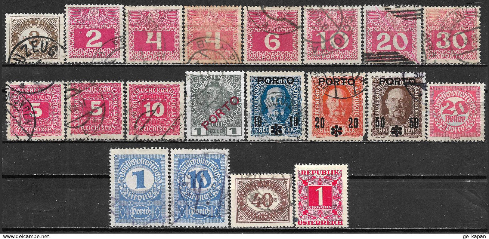 1900-1949 AUSTRIA Set Of 20 Postage Due Used STAMPS - Portomarken