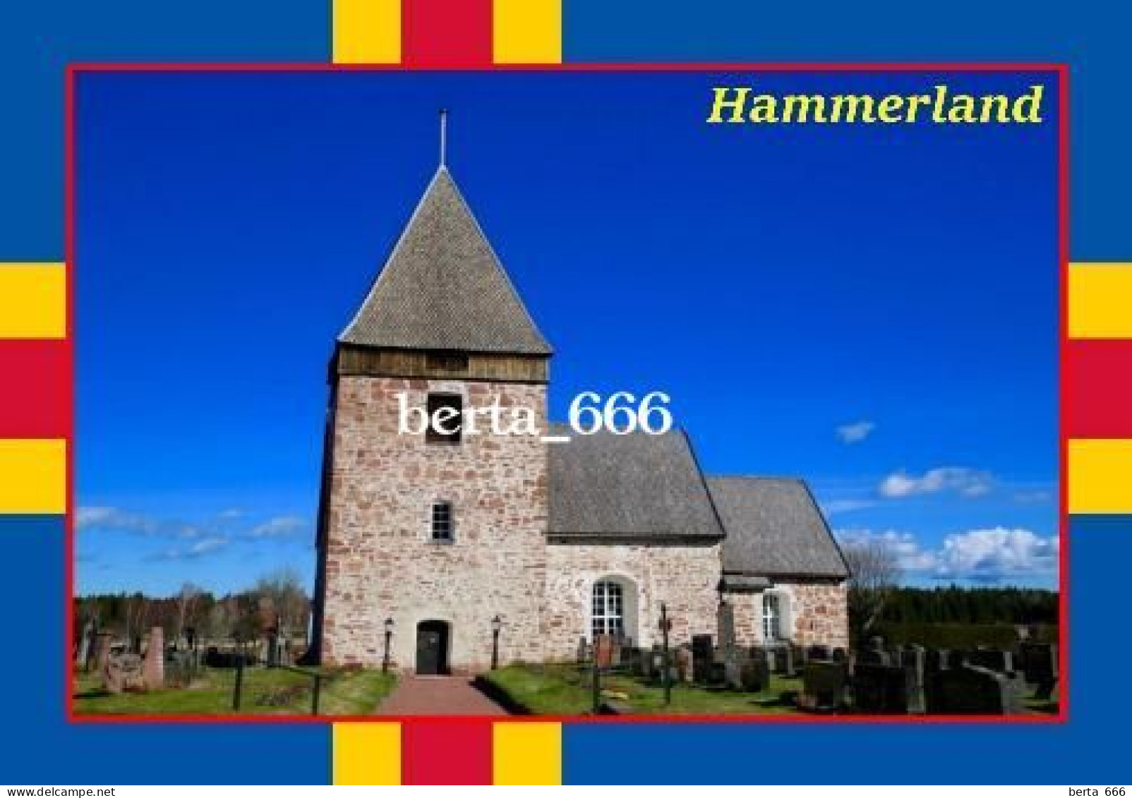 Aland Islands Hammerland Church New Postcard - Finlandia