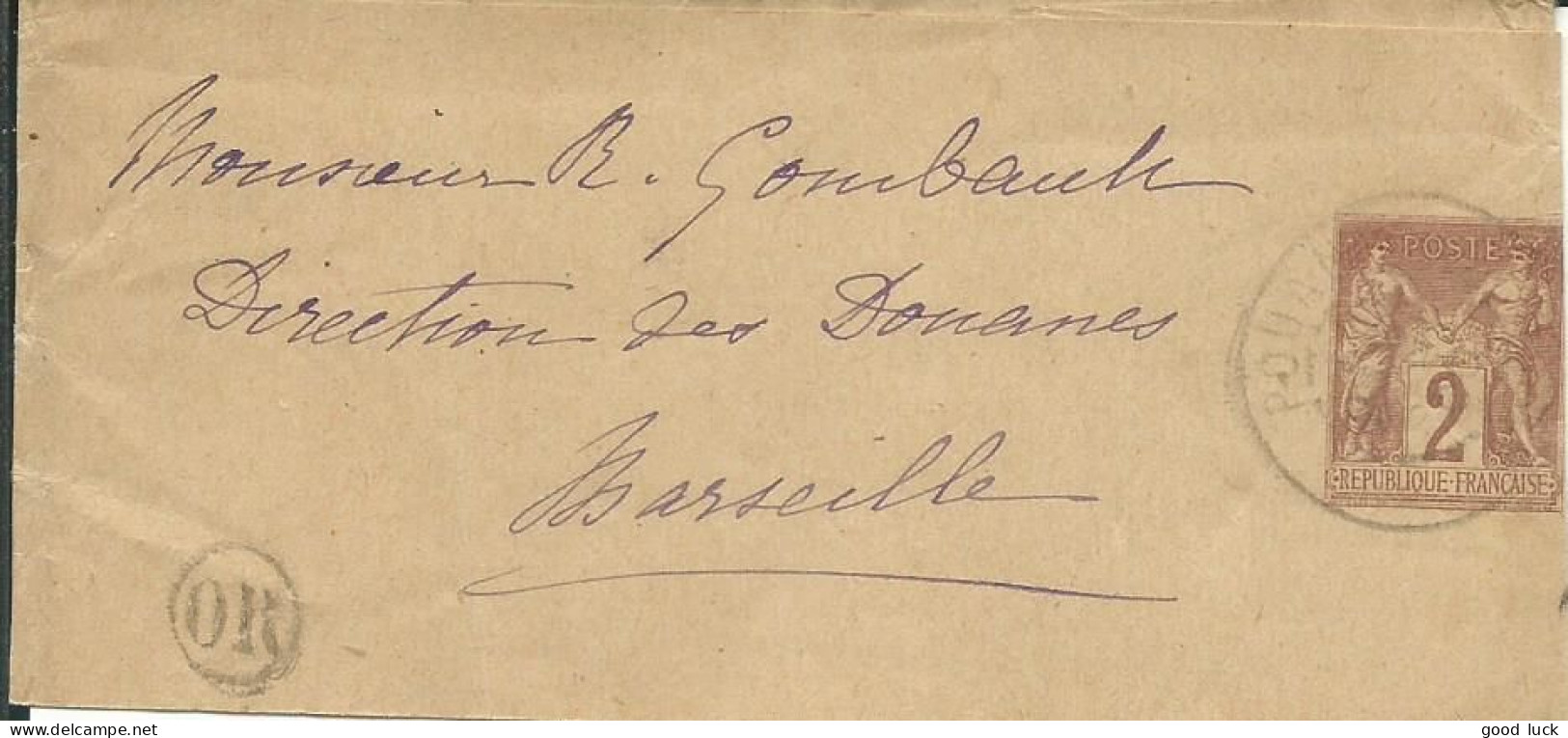 FRANCE BANDE B2  2c POUR MARSEILLE ( BOUCHES DU RHONE )    LETTRE COVER - Streifbänder