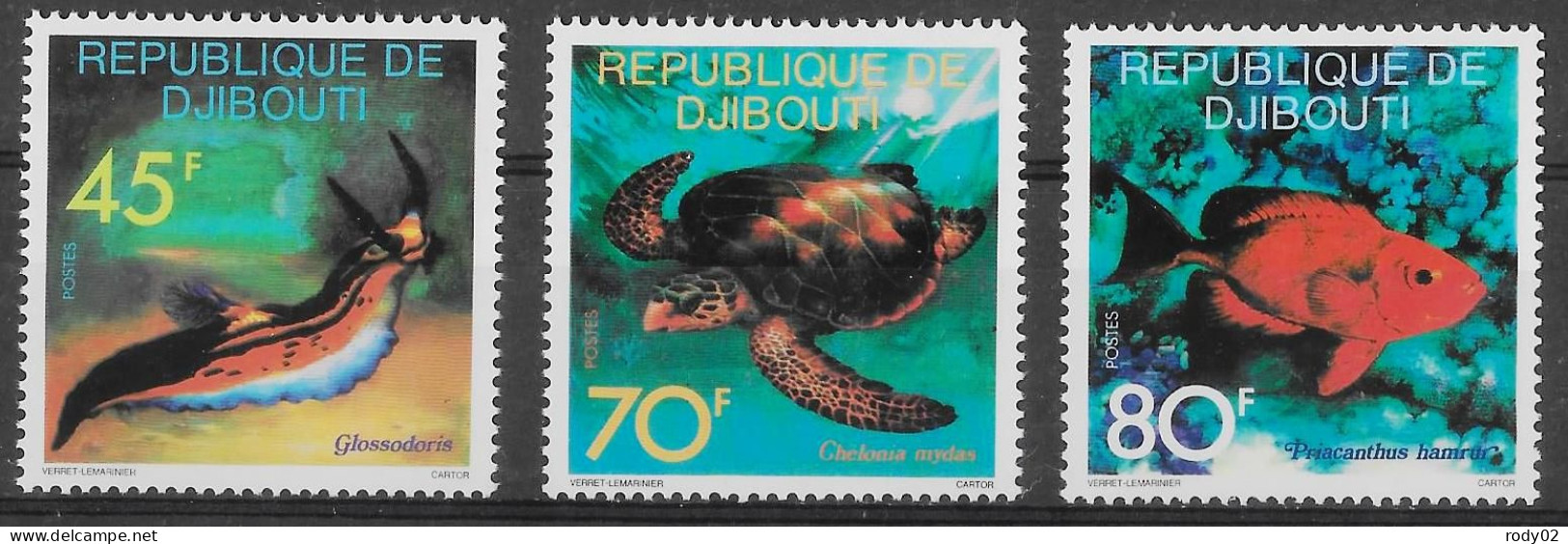 DJIBOUTI - FAUNE MARINE - N° 465 A 467 - NEUF** MNH - Marine Life