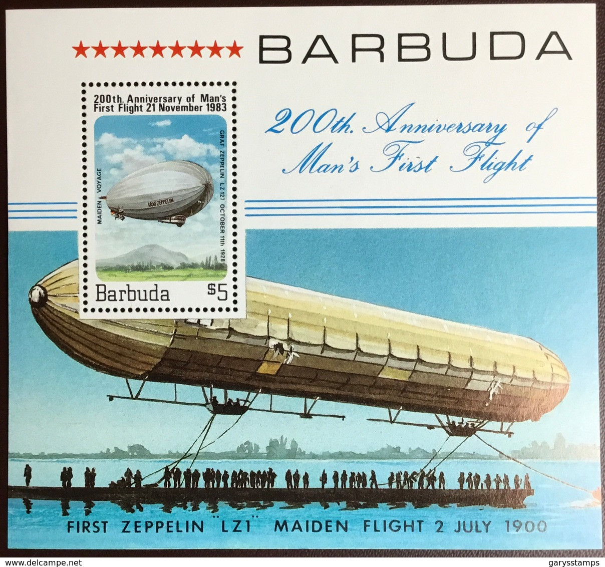 Barbuda 1983 Manned Flight Zeppelin Minisheet MNH - Antigua Et Barbuda (1981-...)