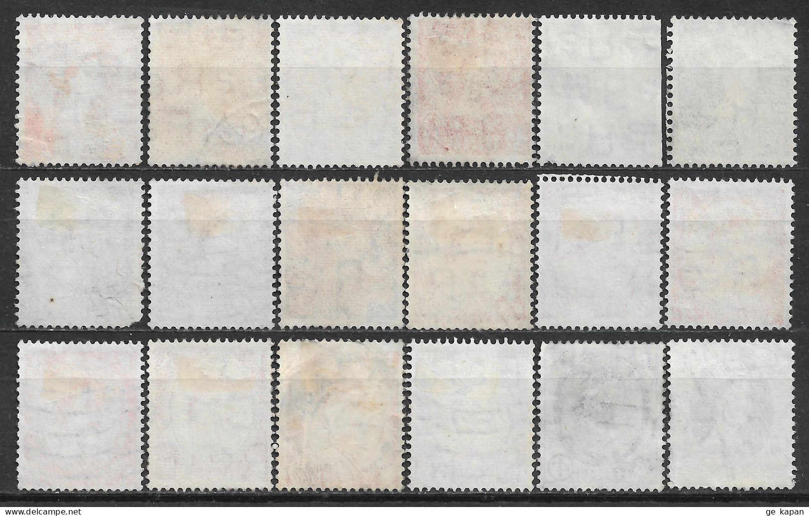 1952-1953 GREAT BRITAIN Set Of 18 USED STAMPS (Scott # 292,294-298,306) CV $5.60 - Used Stamps