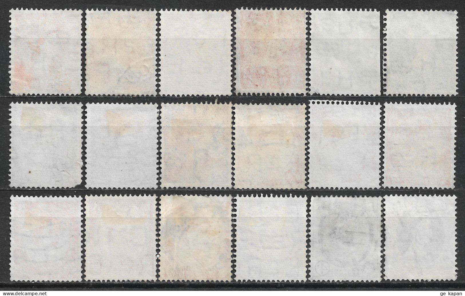 1952-1953 GREAT BRITAIN Set Of 18 USED STAMPS (Scott # 292,294-298,306) CV $5.60 - Oblitérés