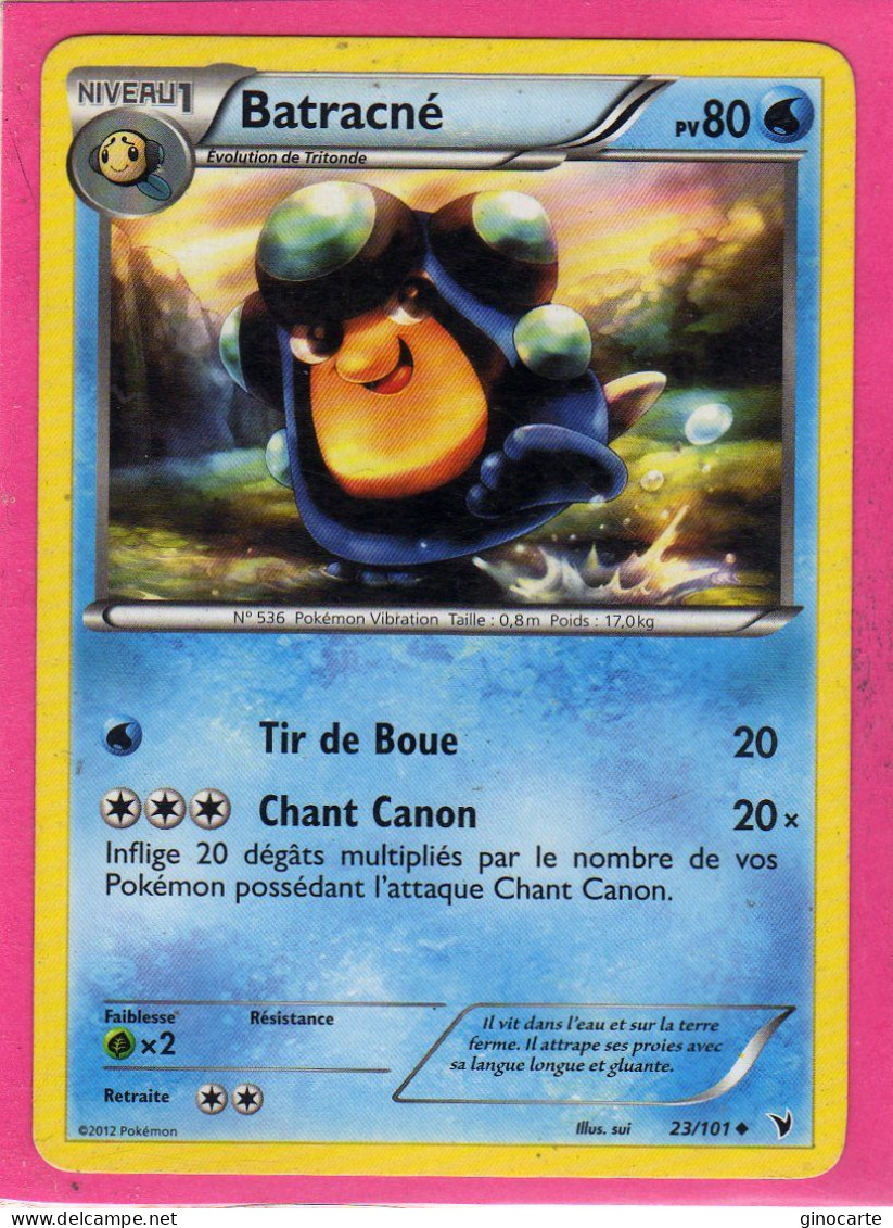 Carte Pokemon Francaise 2012 Noir Et Blanc Nobles Victoires 23/101 Batracne 80pv Bon Etat - Noir & Blanc