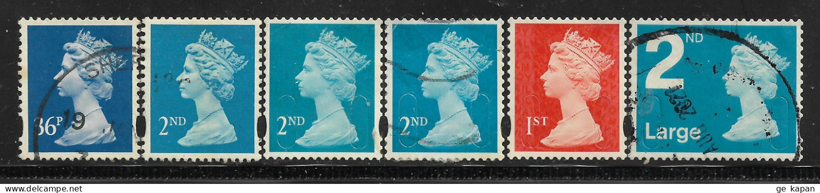 1993-2006 GREAT BRITAIN Set Of 6 MACHINE DEFINITIVE Syncopated (Sc.# MH224,MH292,MH297,MH377) - Franking Machines (EMA)