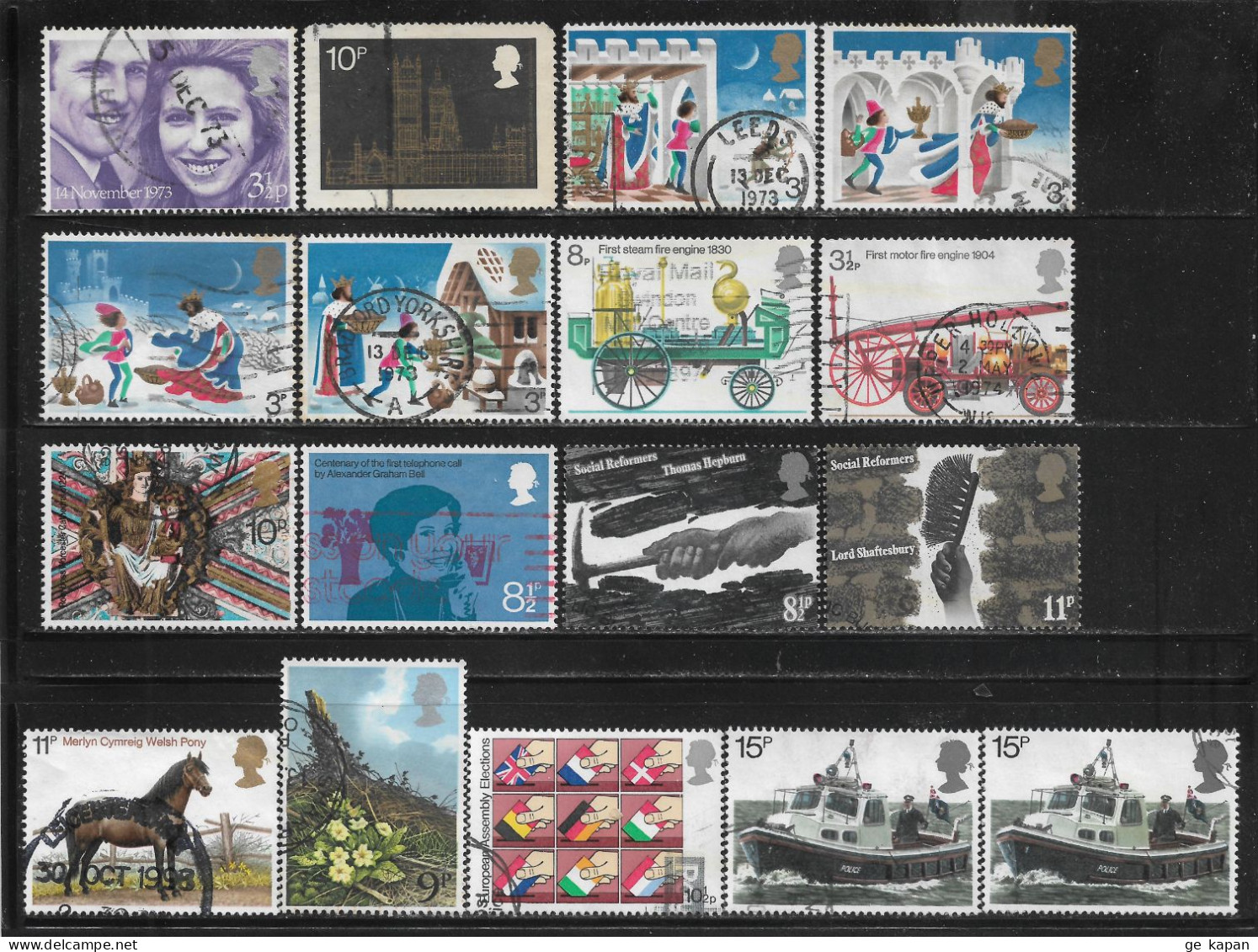 1973-1979 GREAT BRITAIN Lot Of 17 USED STAMPS CV $5.65 - Oblitérés