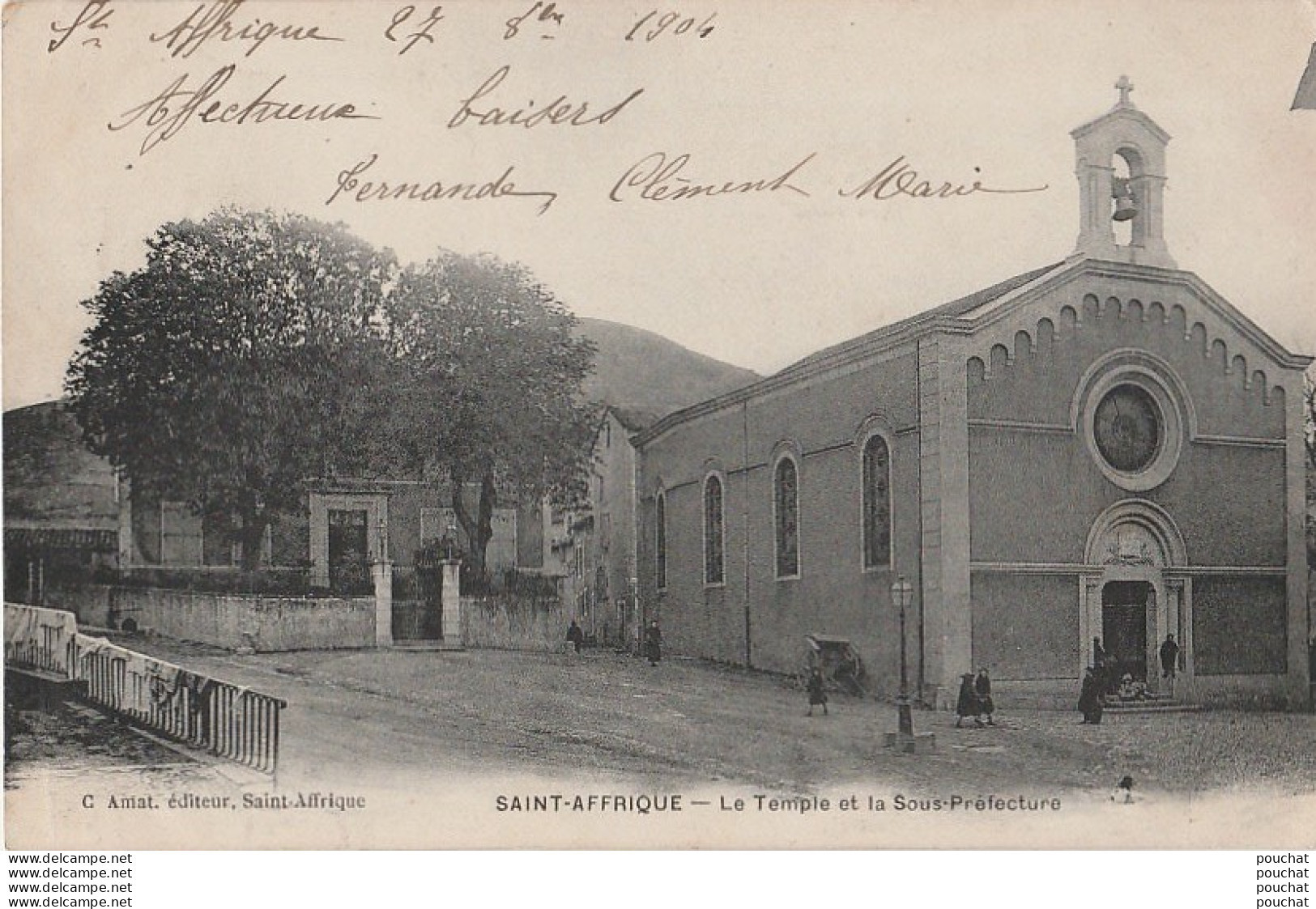 T16-12) SAINT AFFRIQUE (AVEYRON) LE TEMPLE ET LA SOUS PREFECTURE  - ( 2 SCANS ) - Saint Affrique