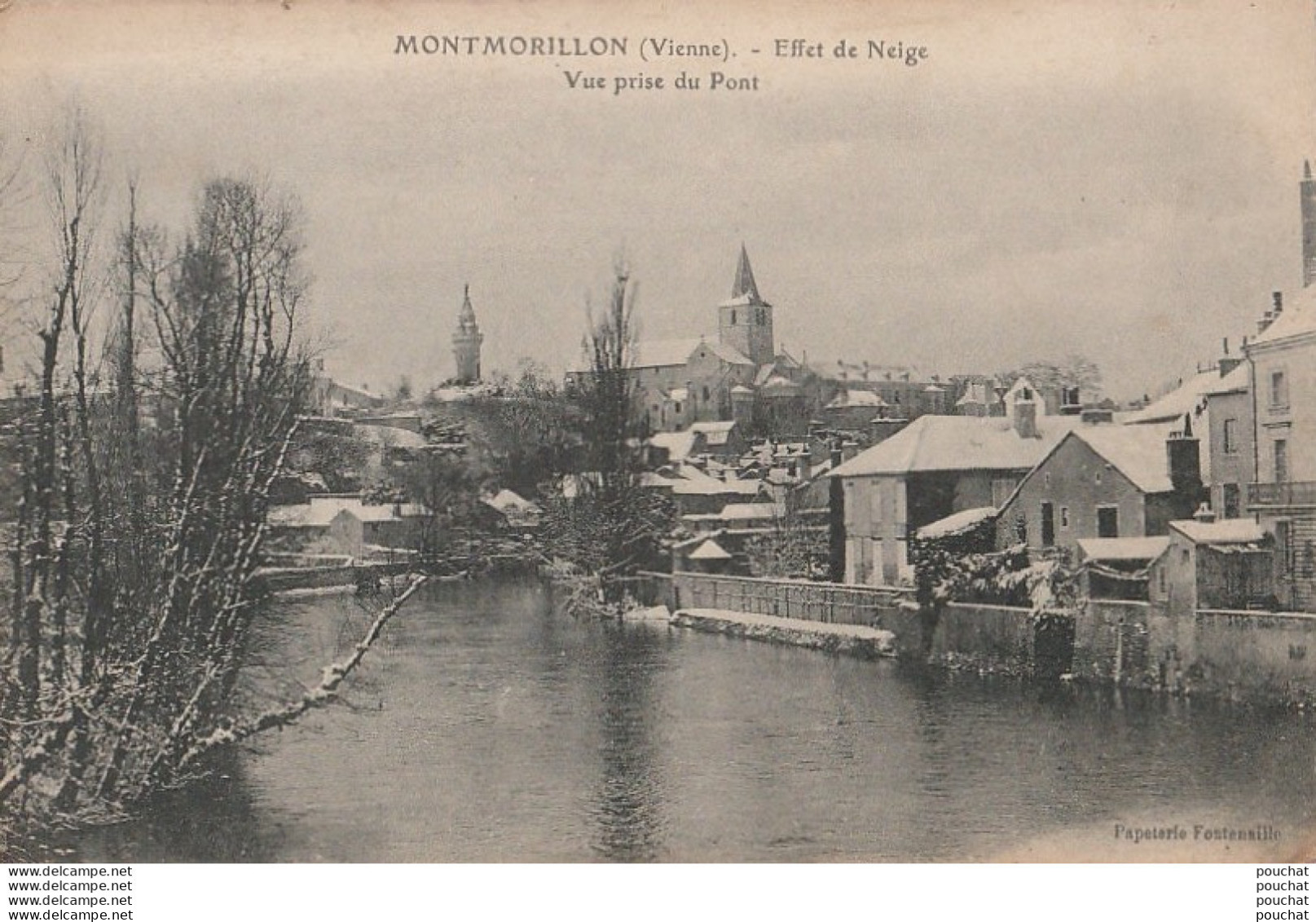 T16-86) MONTMORILLON (VIENNE) EFFET DE NEIGE VUE PRISE DU PONT - ( 2 SCANS ) - Montmorillon