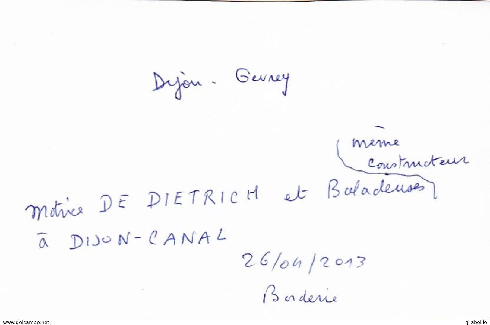 Photo  Chemin De Fer Cote D'or - Ligne Dijon - Gevrey - Motrice De Dietrich Et Baladeuse A Dijon Canal   - Retirage - Ohne Zuordnung