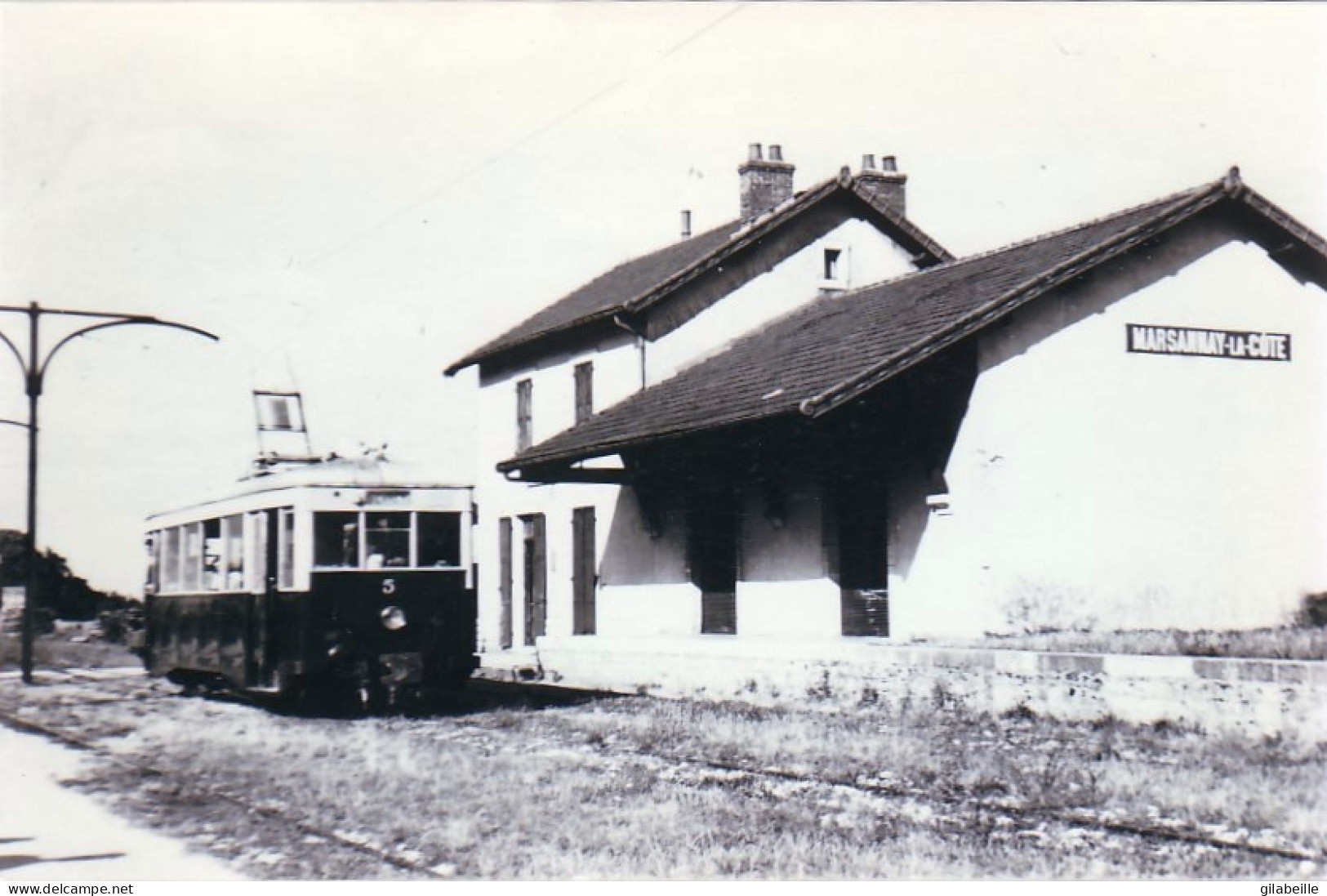 Photo - Gare De Marsannay La Cote - 1950 - Motrice De Dietrich Venant De Dijon Direction Gevrey  - Retirage - Ohne Zuordnung