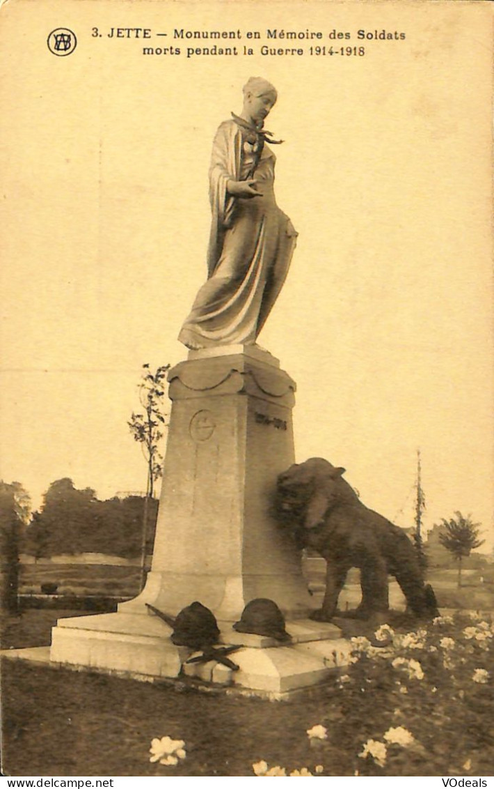 Belgique - Brussel - Bruxelles - Jette - Monument En Mémoire Des Soldats Morts Pendant La Guerre 1914-1918 - Jette