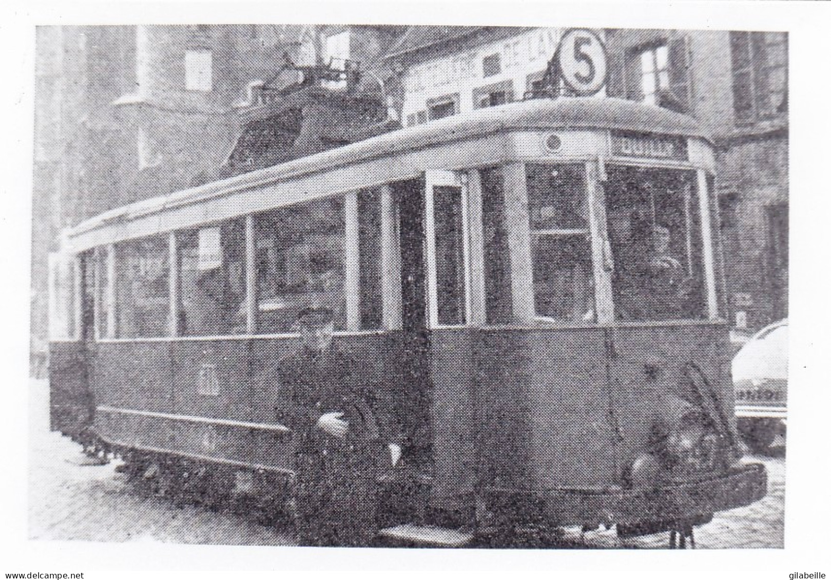 Photo - 21 -  Tramway Electrique De  DIJON -TED - Motrice De Dietrich N°47 - Place St Jean Vers 1950 - Retirage - Non Classificati