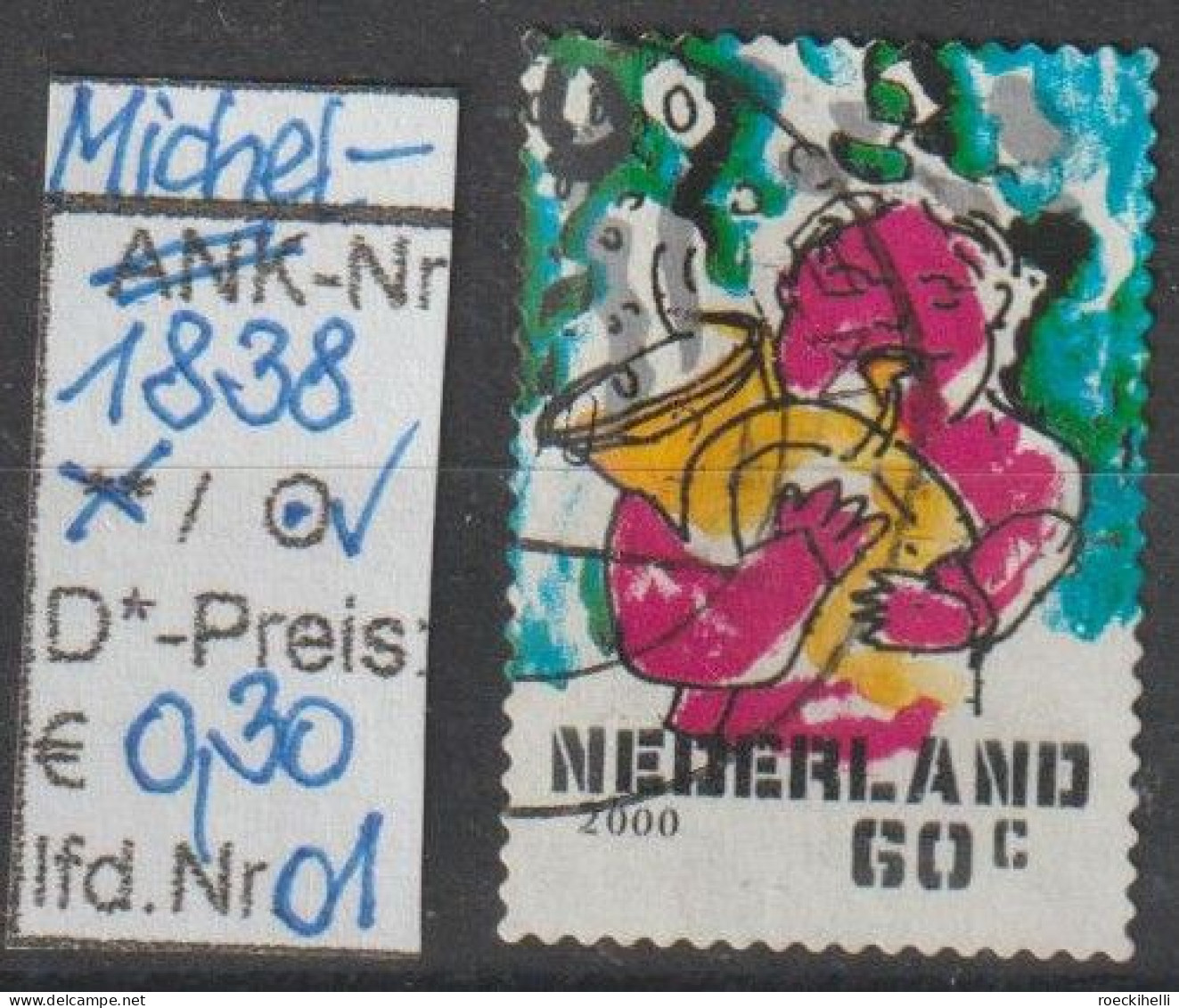 2000 - NIEDERLANDE - FM/DM "Dez.marken-Tubabläser" 60 C Mehrf. - S. Scan  (1838o 01-03 Nl) - Usados