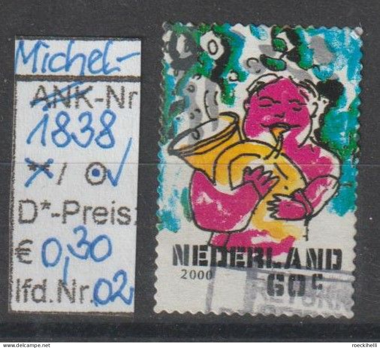 2000 - NIEDERLANDE - FM/DM "Dez.marken-Tubabläser" 60 C Mehrf. - S. Scan  (1838o 01-03 Nl) - Gebraucht