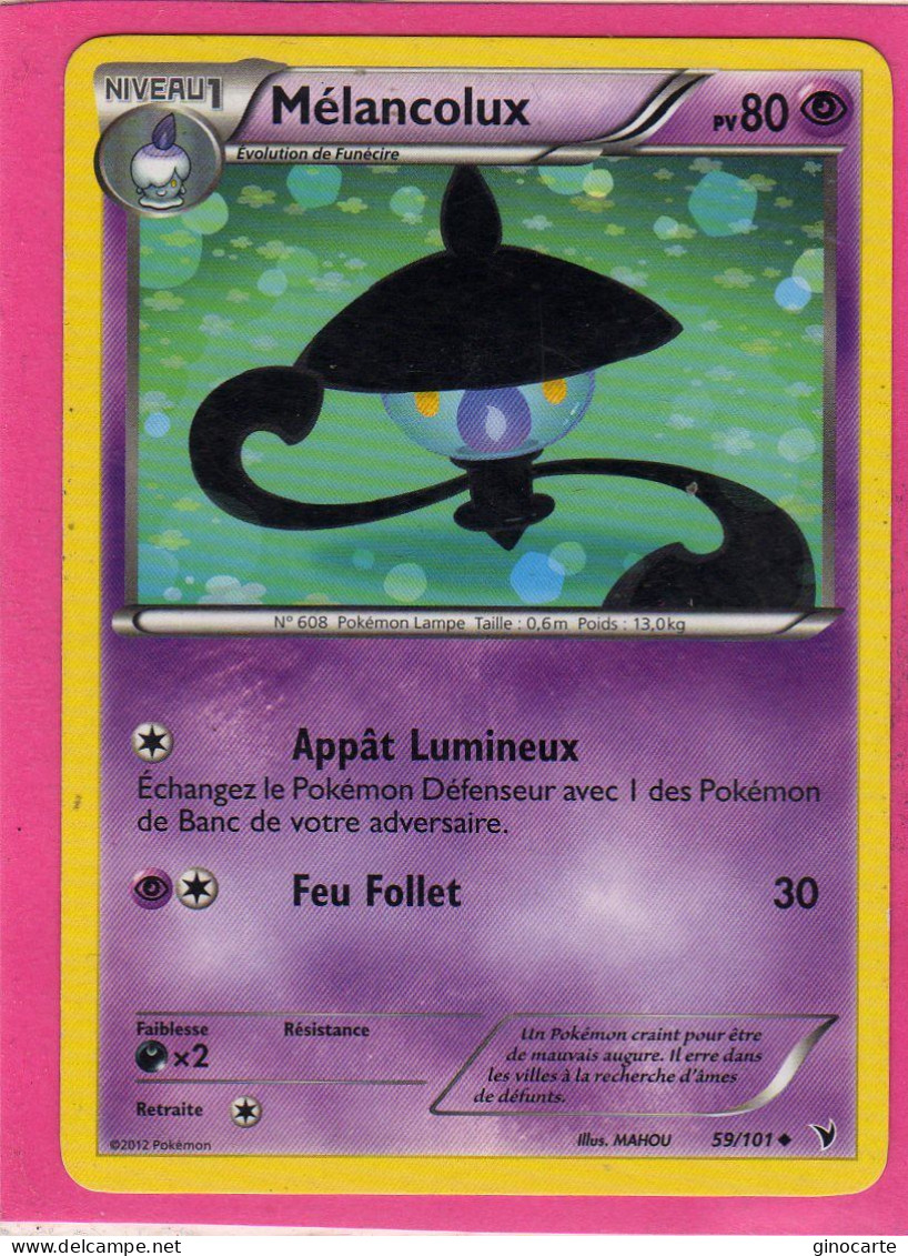 Carte Pokemon Francaise 2012 Noir Et Blanc Nobles Victoires 59/101 Melancolux 80pv Neuve - Black & White