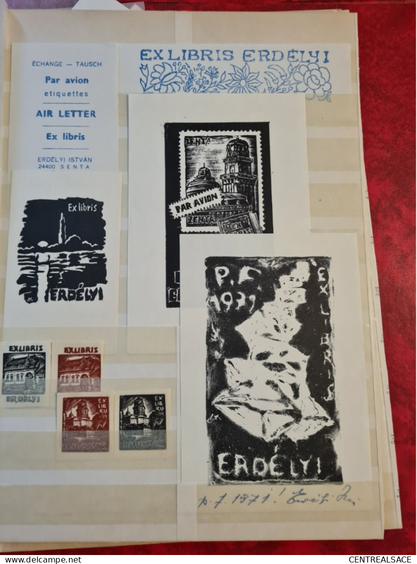 LOT EX LIBRIS ERDELELYI ISTVAN Avions Air Lettre Plus Faire Par De Deces - Exlibris