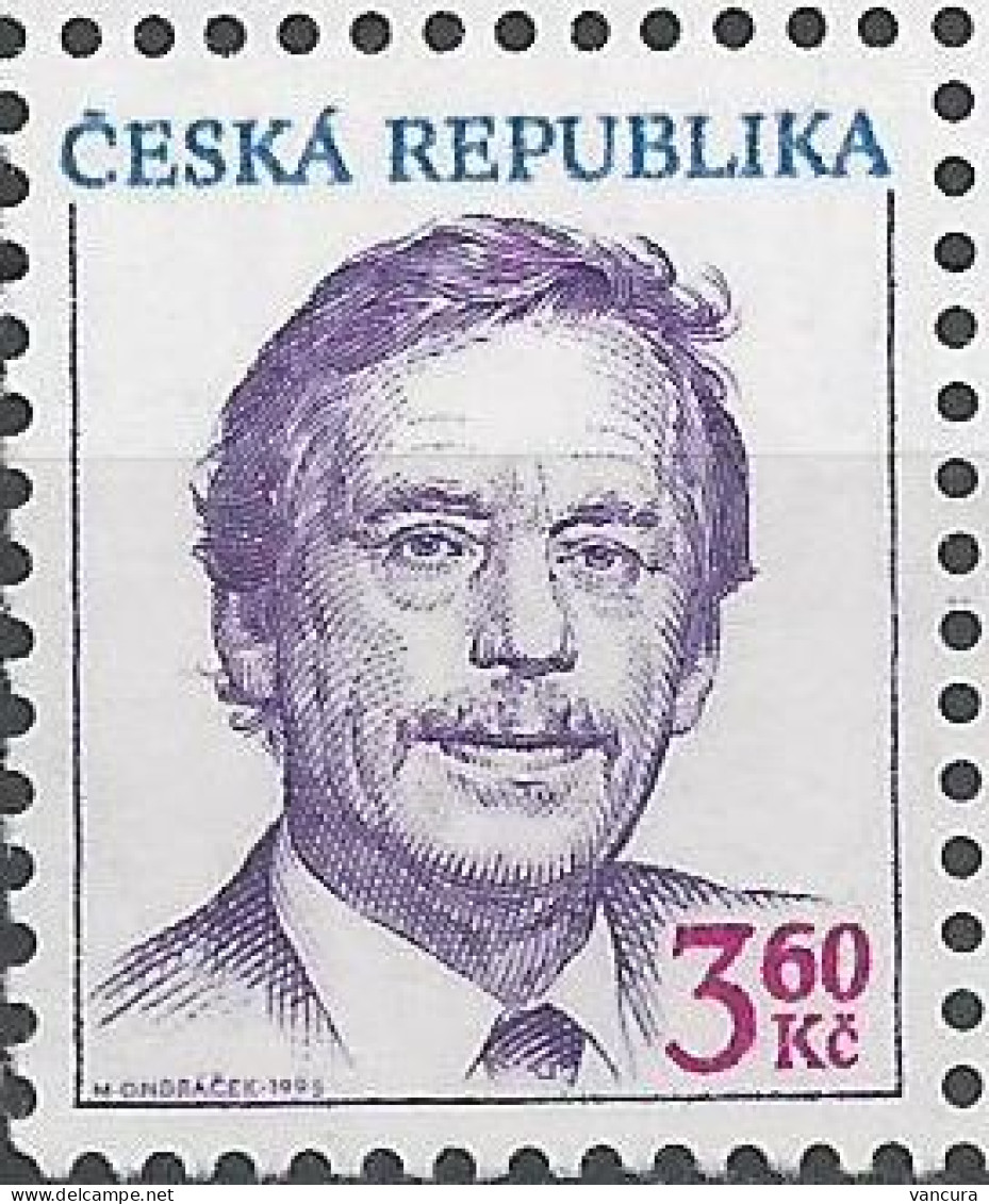72 Czech Republic Vaclav Havel 1993 - Unused Stamps