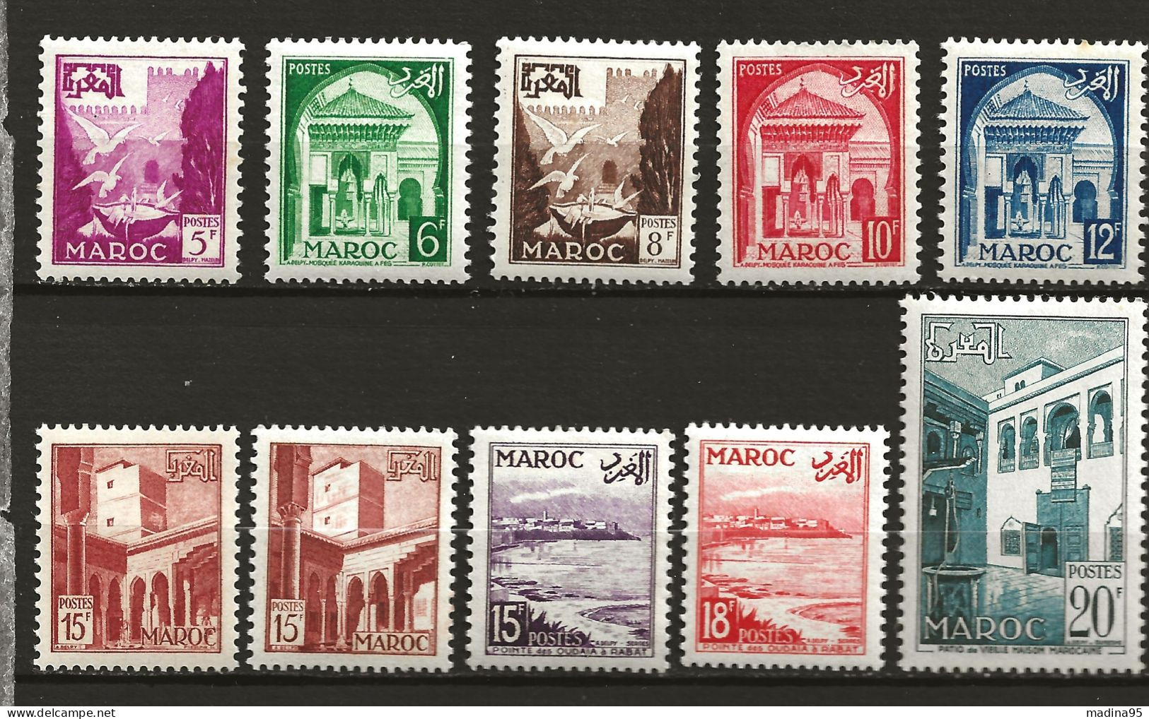 MAROC Colo:, *, N° YT 306 à 314, Série, Ch., TB - Ungebraucht