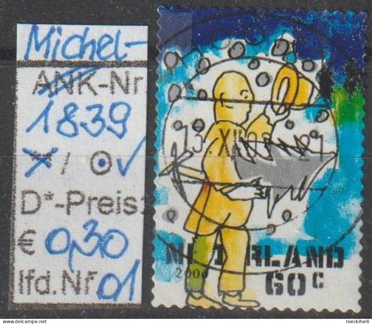 2000 - NIEDERLANDE - FM/DM "Dez.marken-Mann M. Christbaum" 60 C Mehrf. - S. Scan  (1839o 01-02 Nl) - Gebruikt