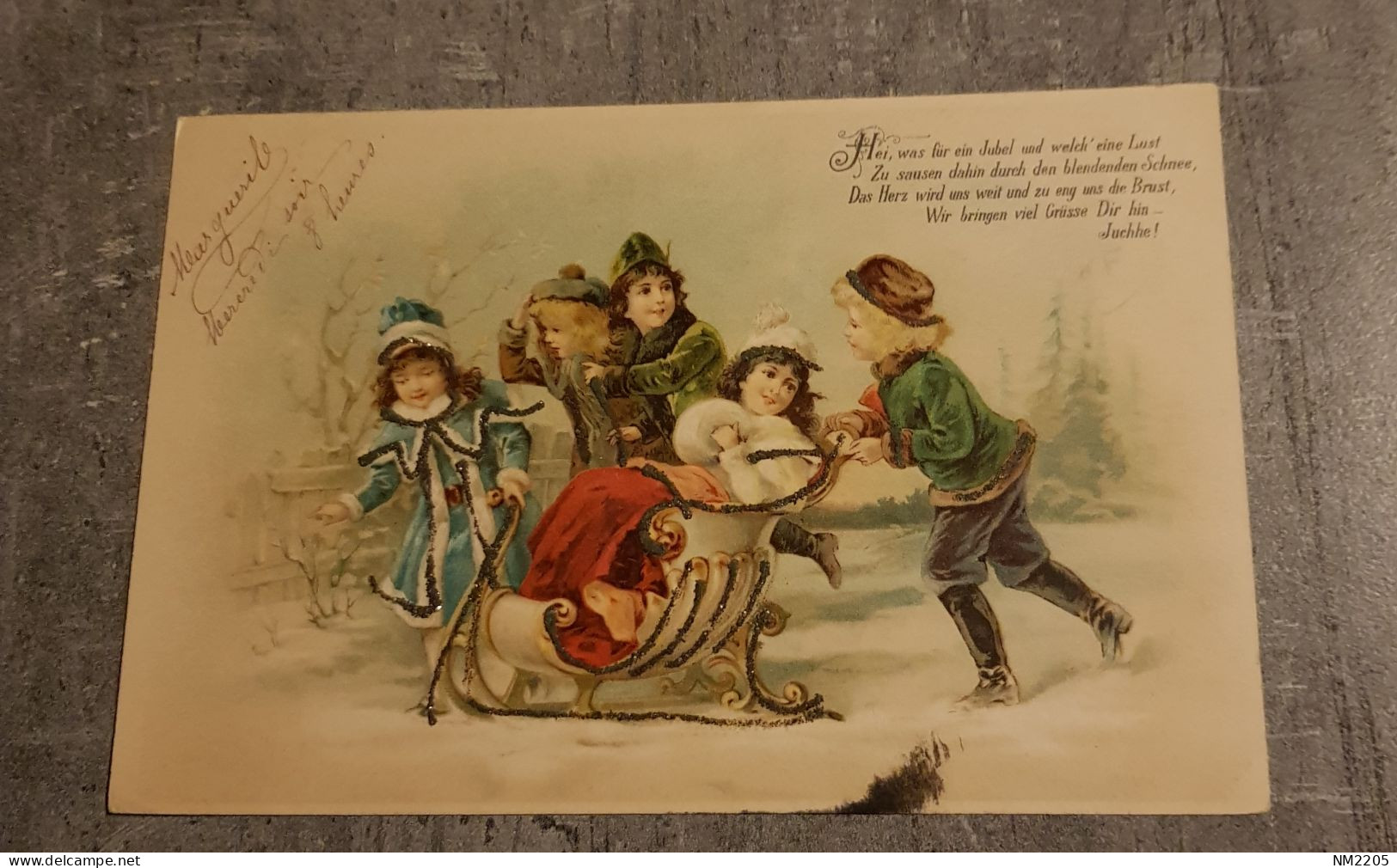 GRAND DUKE ADOLF DE LUXEMBOURG CHILDREN WINTER POSTKARTE POST CARD CARTE POSTALE  IMPRIME CIRCULED - Famiglia Reale