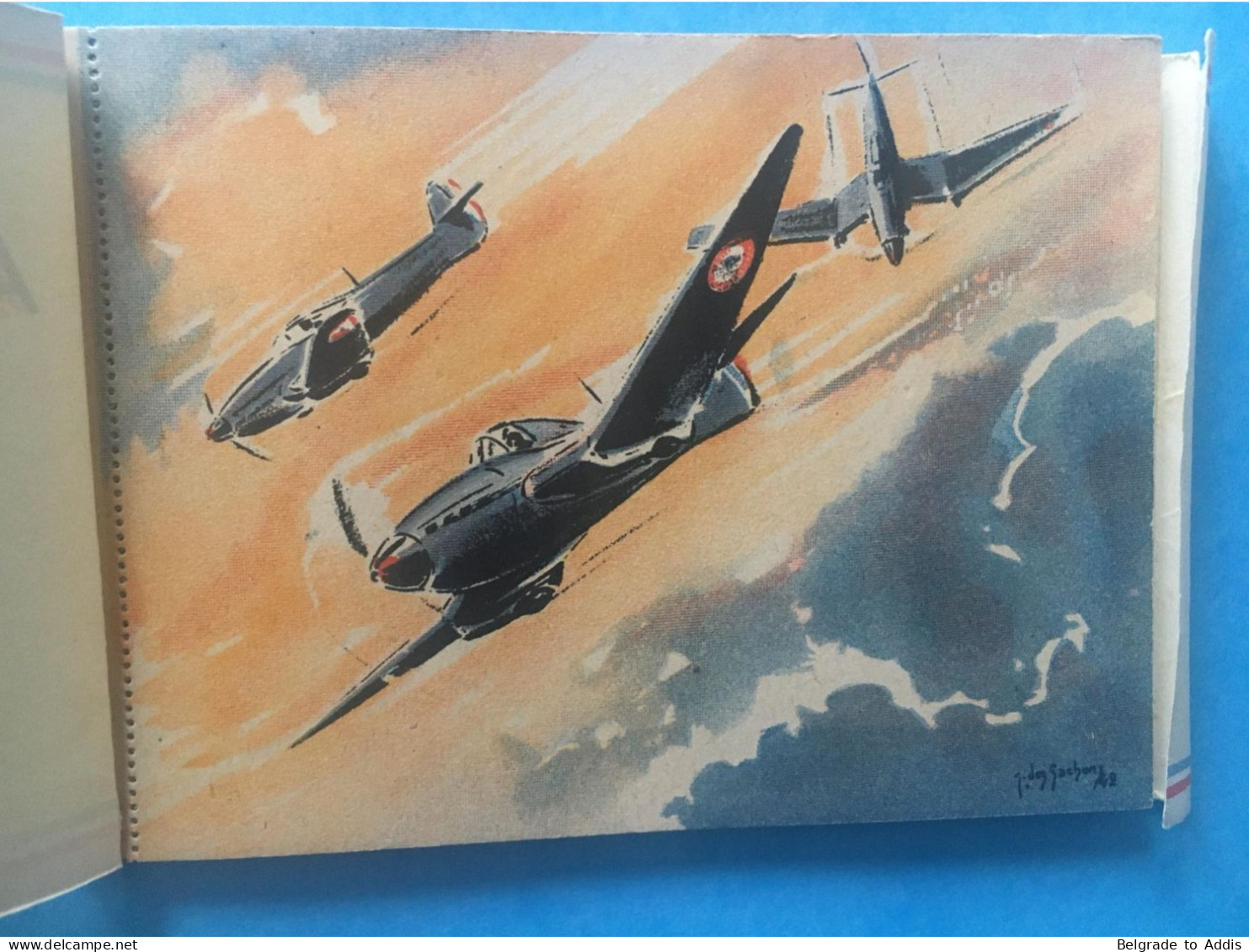 Carnet Complet De 10 CPA Carte Postale Aviation France Nos Avions Dessins De Jean Des Gachons WWII Guerre 1939 - 1945 - 1939-1945: 2nd War