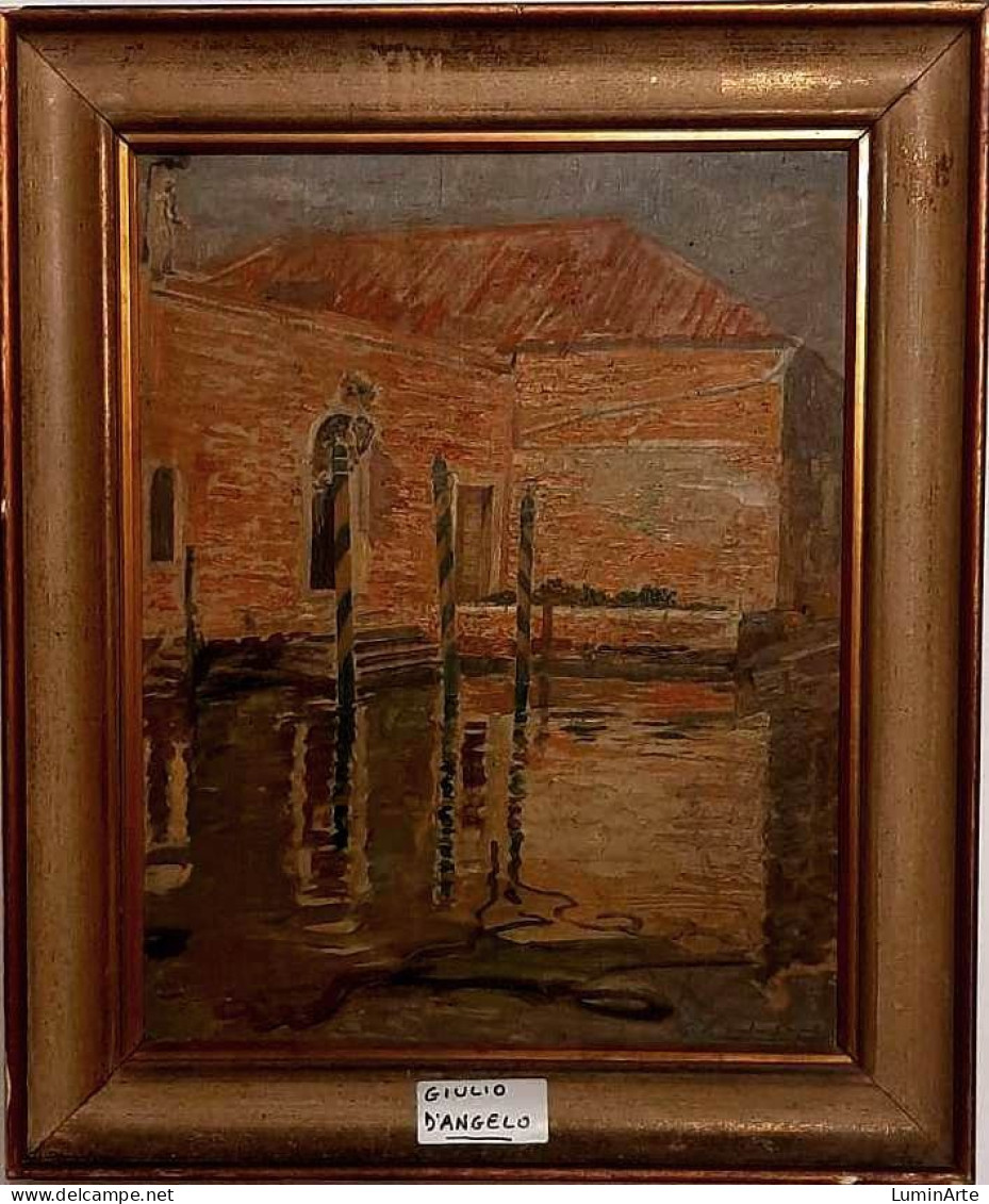 Giulio D'Angelo (1908-1985) "Canale A Burano" - Olii
