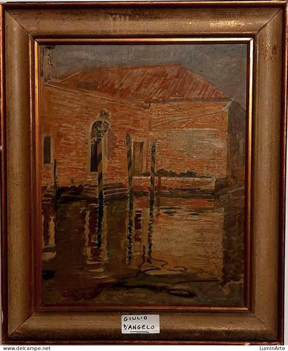 Giulio D'Angelo (1908-1985) "Canale A Burano" - Oelbilder