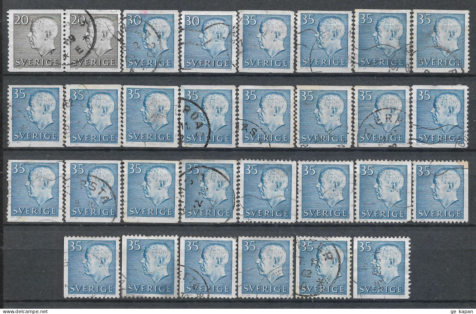 1961-1964 SWEDEN Set Of 30 Used Stamps (Scott # 572,574,577,586) CV $6.00 - Oblitérés