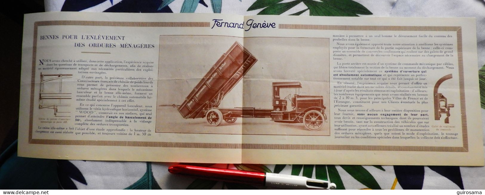 Bennes Basculantes Pour Les Ordures - Fernand Genève 188 Rue Du Château Des Rentiers Paris 13 - 1926 - Automobil