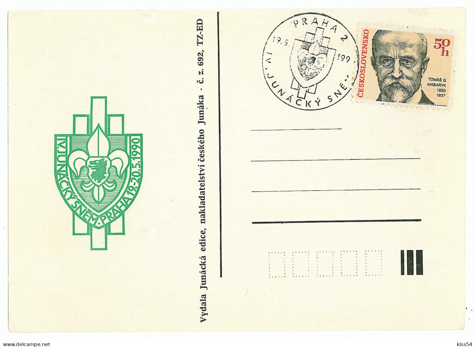 SC 28 - 1110 CZECH, Scout - Cover - Used - 1990 - Storia Postale