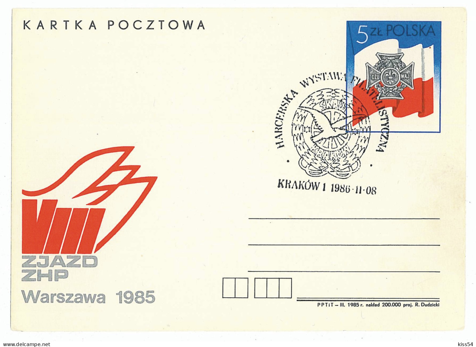 SC 28 - 906 POLAND, Scout - Cover Stationery - Used - 1986 - Cartas & Documentos