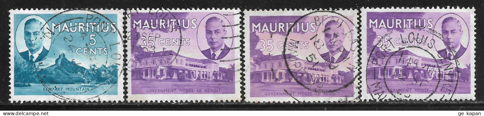 1950 Mauritius Set Of 4 Used Stamps (Michel # 231,236) - Maurice (...-1967)