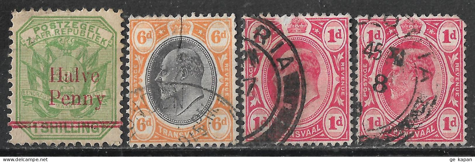 1895-1905 Transvaal Set Of 4 USED STAMPS (Michel # 45,108,132) CV €1.80 - Transvaal (1870-1909)