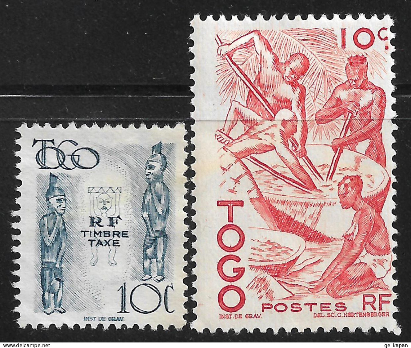 1947 TOGO Set Of 2 MLH Stamps (Michel # 195,Postage Due 38) - Ongebruikt