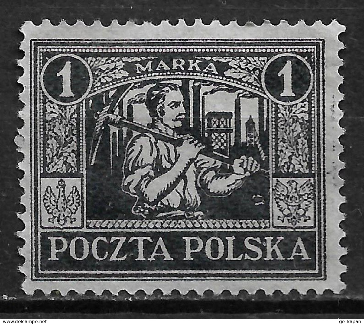 1922 POLAND / Union Of Upper Silesia With Poland MNG Stamp (Scott # 176) Rotary Press On Thin Paper, Perf.12½ - Neufs
