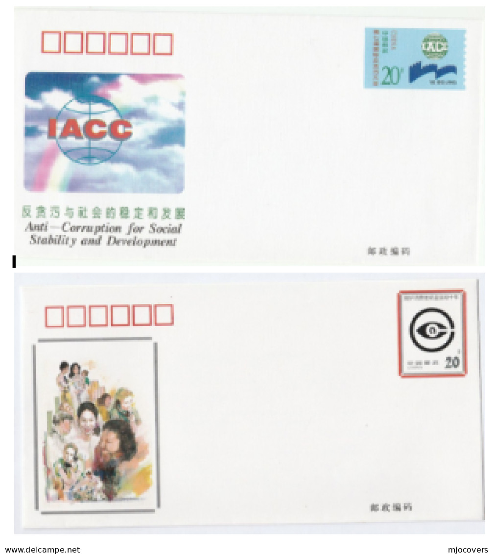 Anti CORRUPTION & CONSUMER RIGHTS 2  Illus CHINA Postal STATIONERY COVERS Stamps Cover - Briefe