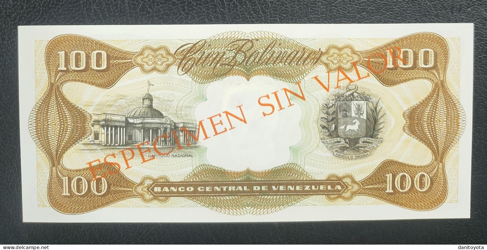 VENEZUELA. 100 BOLIVARES 21 DE NOVIEMBRE DE 1972 SOBRECARGA ESPECIMEN SIN VALOR SIN CIRCULAR - Venezuela