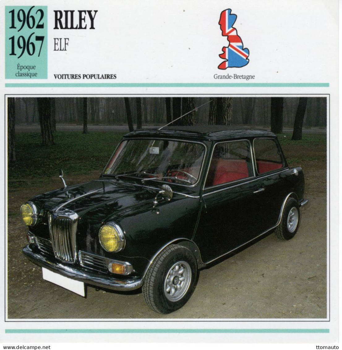 Fiche  -  Voiture Populaire -  Riley Elf  (1964)  -  Carte De Collection - Automobili