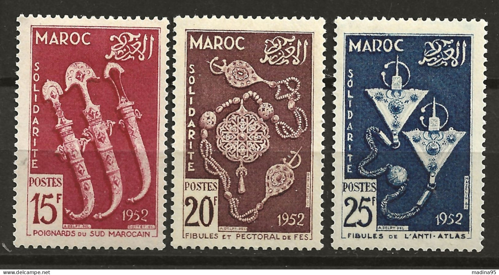 MAROC Colo:, *, N° YT 320 à 322, Série, Ch., TB - Unused Stamps