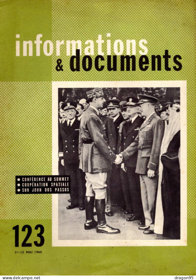 Revue Diplomatique Informations & Documents N° 123 - Mai 1960 - Conférence Spatiale - De Gaulle - John Dos Passos - Geschichte