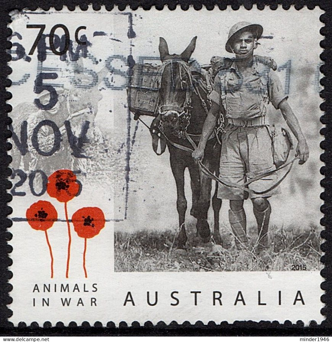 AUSTRALIA 2014 70c Multicoloured, Animals In War-Soldier And Donkey FU - Used Stamps